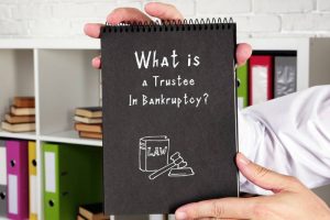  Juridical concept about a Trustee In Bankruptcy with inscription on the page. 